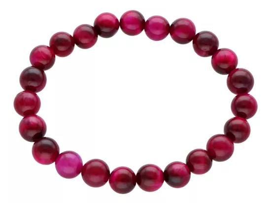 R4E62 BRANSOLETKA TYGRYSIE OKO RÓŻOWE KULE 8 mm