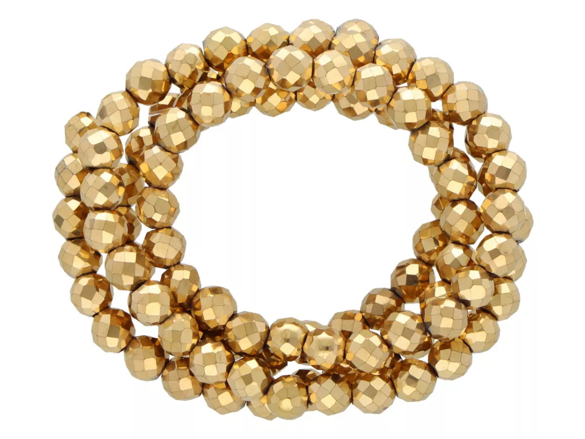 K7O42 HEMATYT MIODOWY KULE FASETOWANE 4 mm - 1 SZNUR