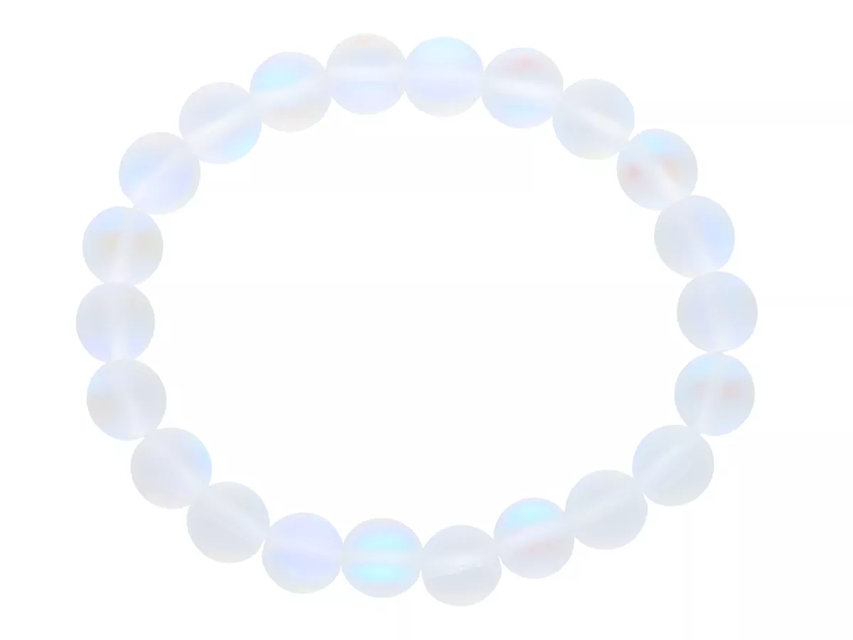 R1U77 BRANSOLETKA CYRKONIA SZKLANA MATOWA KULE 8,5 mm