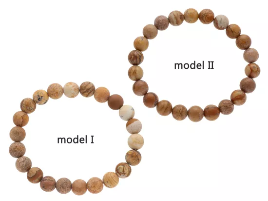 R3F45 BRANSOLETKA JASPIS OBRAZKOWY KULE 8,5 mm