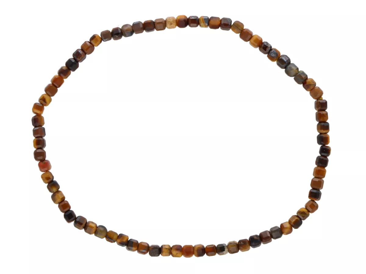 R4K86 BRANSOLETKA TYGRYSIE OKO KOSTKI FASETOWANE 2,5 mm