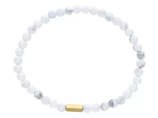 R4L65 BRANSOLETKA HOWLIT BIAŁY KULE 4 mm