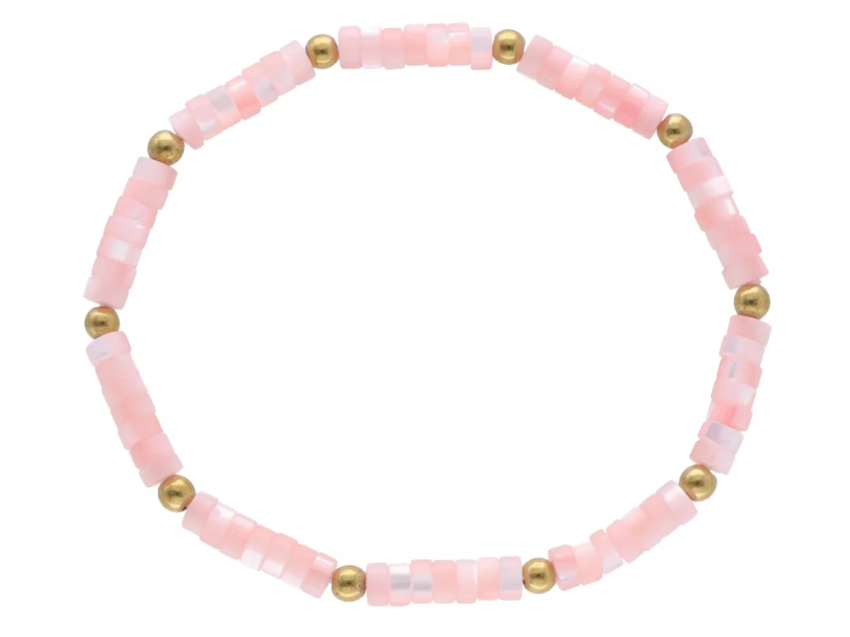 R5A60 BRANSOLETKA MASA PERŁOWA STAL CHIRURGICZNA