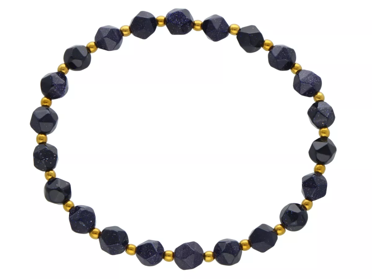 R4M16 BRANSOLETKA NOC KAIRU DIAMENTOWY KULE FASETOWANE 6 mm