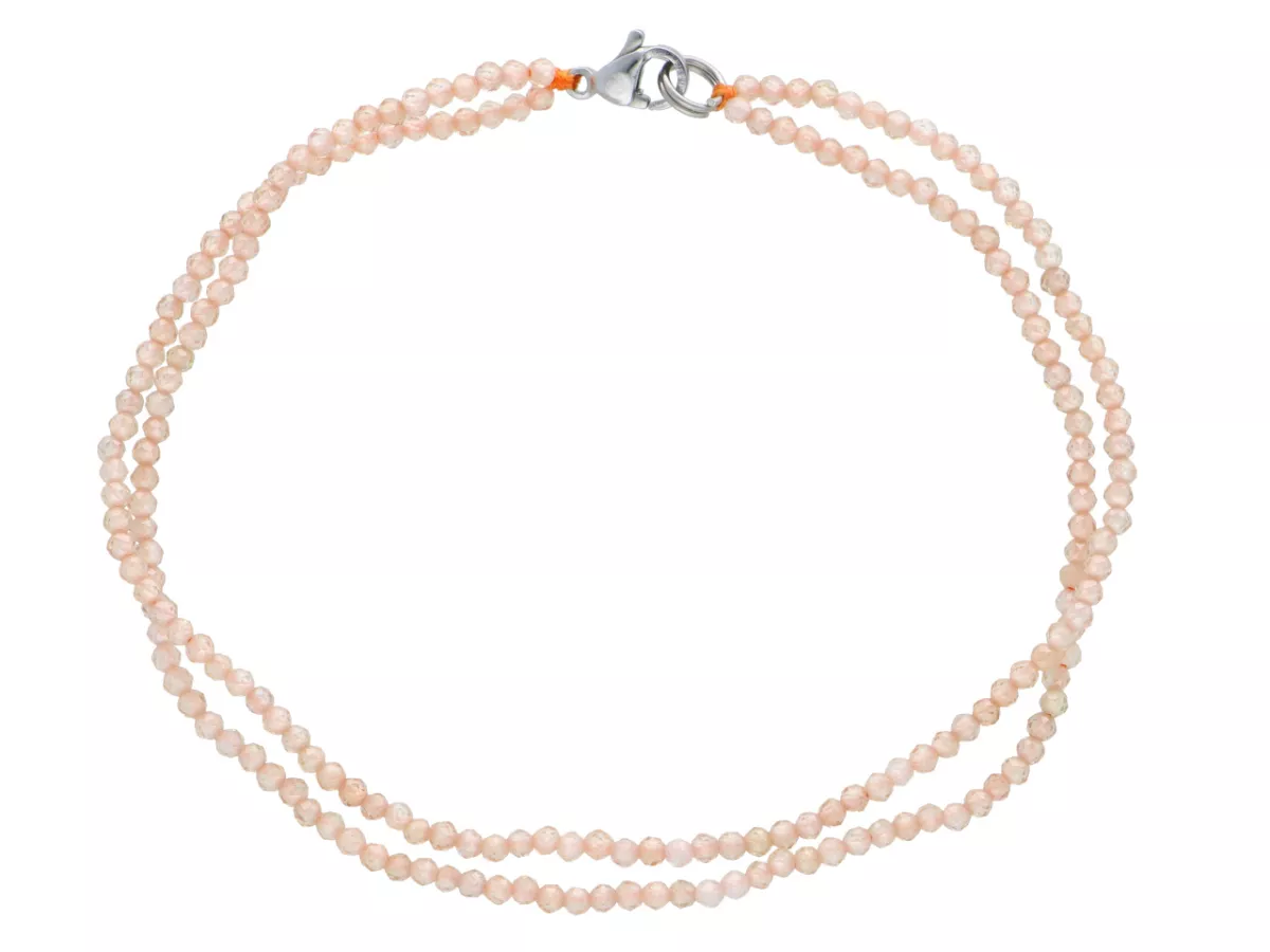 R3G40 BRANSOLETKA CYRKONIA SZKLANA KULE FASETOWANE 2 mm