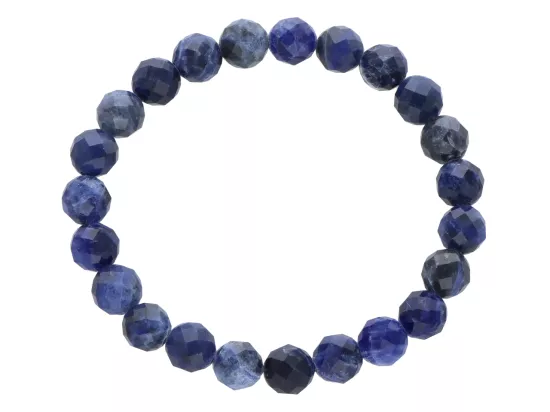 R4J02 BRANSOLETKA SODALIT KULE FASETOWANE 8 mm