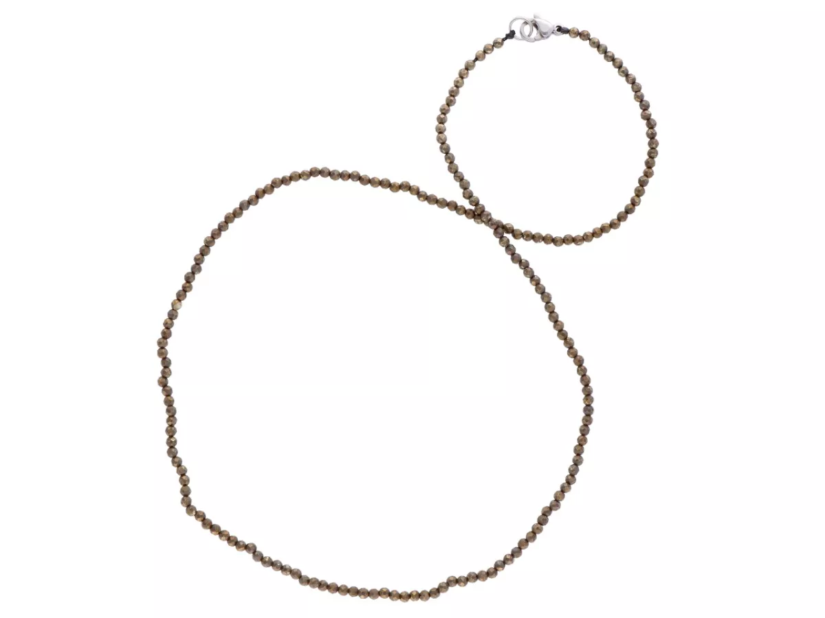 N2P31 NASZYJNIK PIRYT KULE FASETOWANE 2 mm