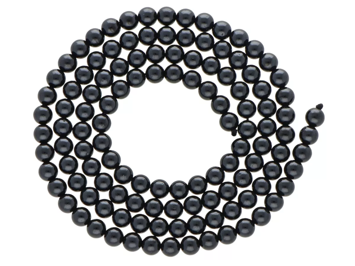 K7O44 TURMALIN CZARNY KULE 3 mm - 1 SZNUR