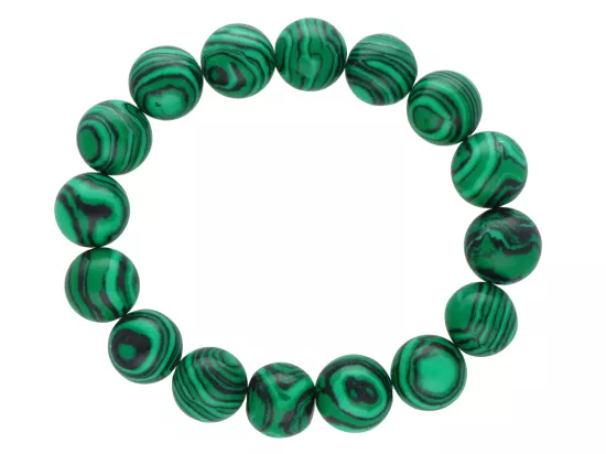 R1E54 BRANSOLETKA MALACHIT KULE 12 mm