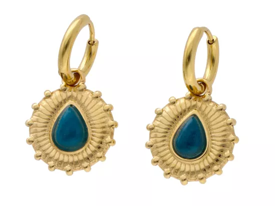 U1W69 KOLCZYKI APATYT I STAL CHIRURGICZNA 1 PARA