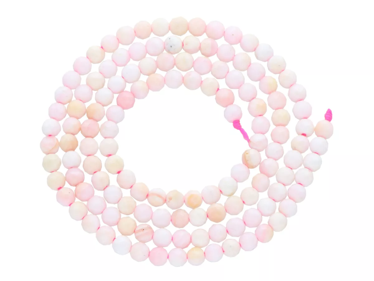 K7D53 RÓŻOWY OPAL KULE FASETOWANE 3 mm - 1 SZNUR