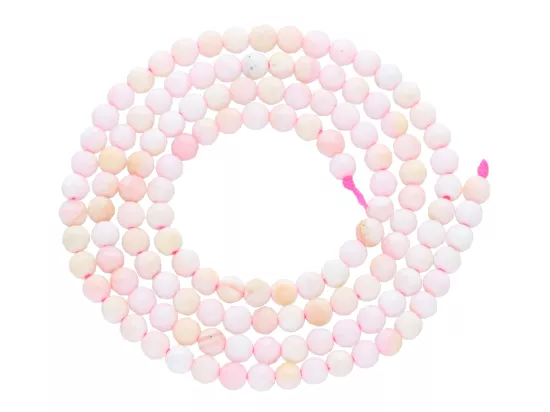 K7D53 RÓŻOWY OPAL KULE FASETOWANE 3 mm - 1 SZNUR