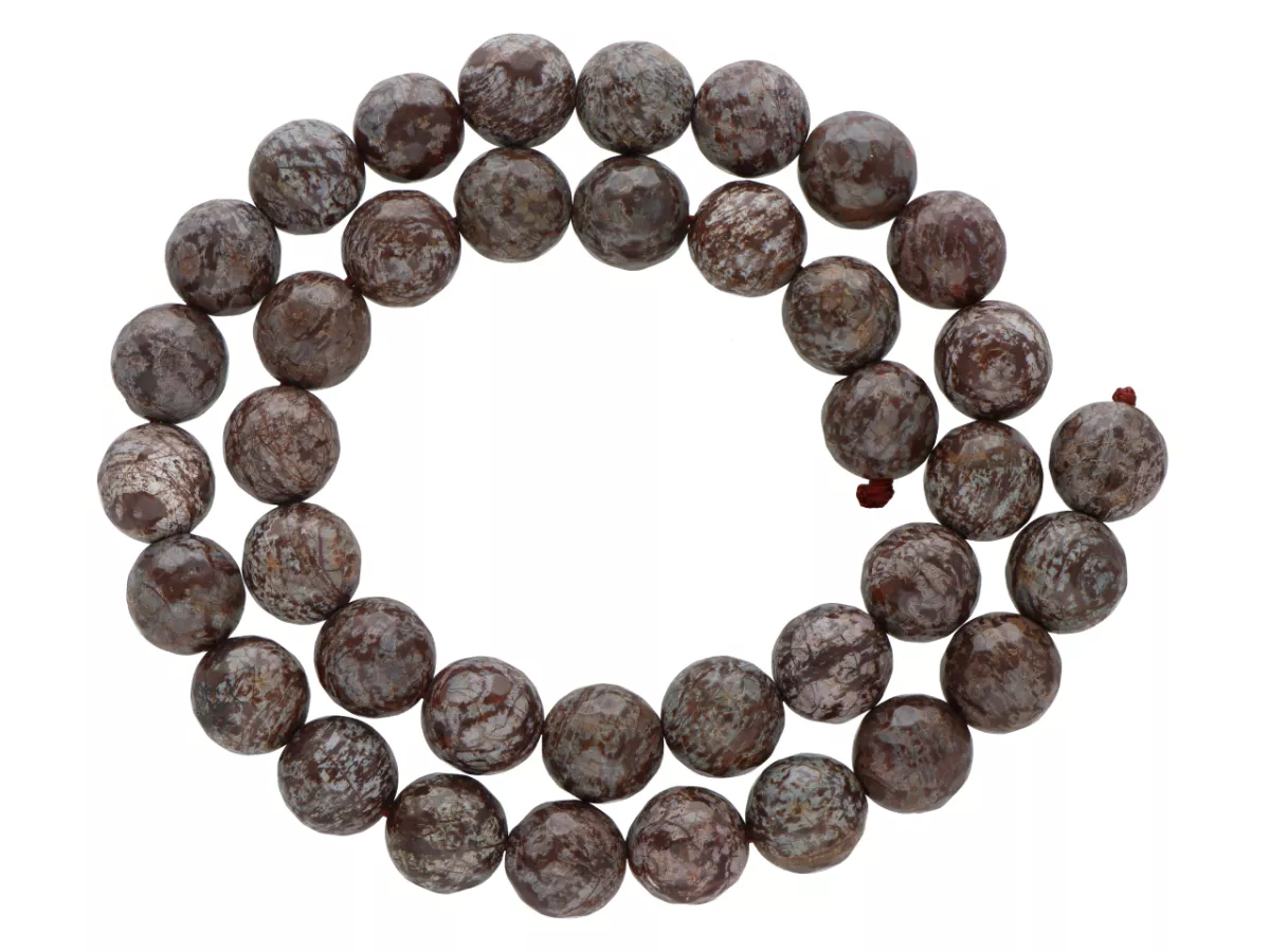 K6W22 OBSYDIAN BRĄZOWY KULE FASETOWANE 10 mm - 1 SZNUR