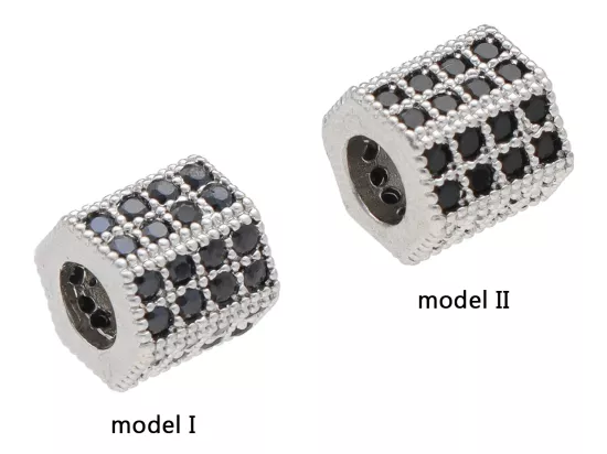 P5L34 PRZEKŁADKA OZDOBNA Z MIEDZI Z CYRKONIAMI - 1 SZTUKA