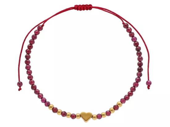 R4S09 BRANSOLETKA SHAMBALLA GRANAT I STAL CHIRURGICZNA