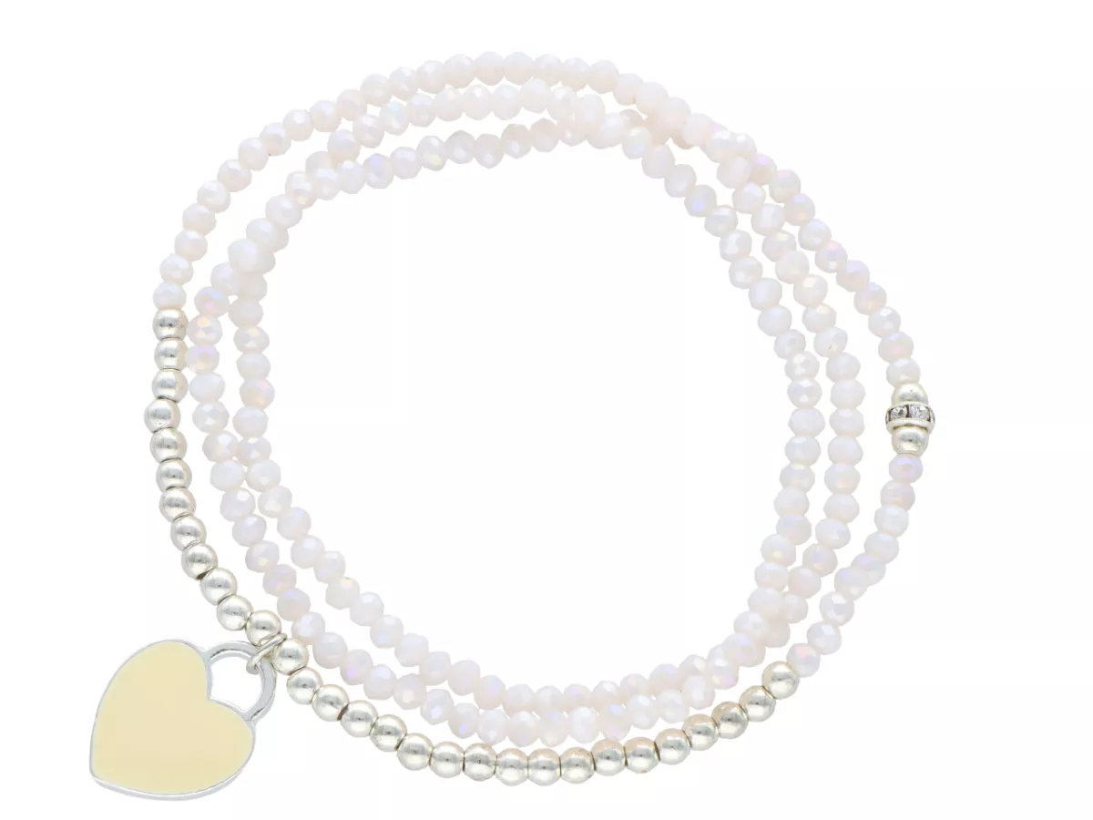 R2X62 BRANSOLETKA/NASZYJNIK Z ZAWIESZKĄ KRYSZTAŁKI 3 mm NA GUMCE