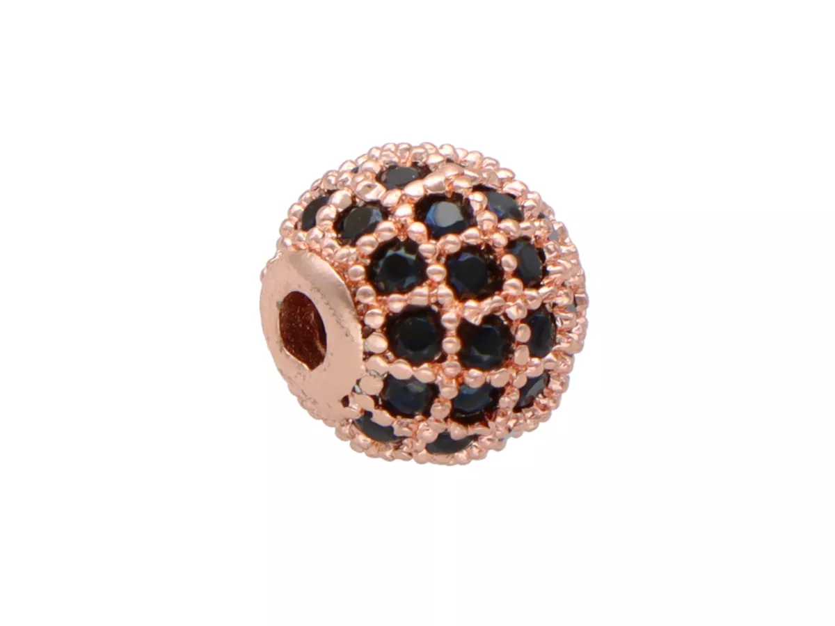 P5L47 PRZEKŁADKA OZDOBNA Z MIEDZI Z CYRKONIAMI - 1 SZTUKA