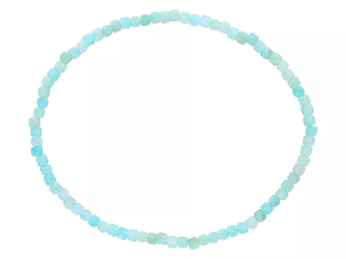 R4K81 BRANSOLETKA AMAZONIT KOSTKI FASETOWANE 2,5 mm