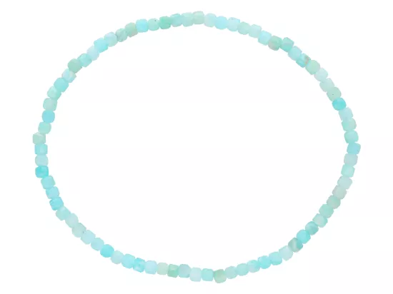 R4K81 BRANSOLETKA AMAZONIT KOSTKI FASETOWANE 2,5 mm