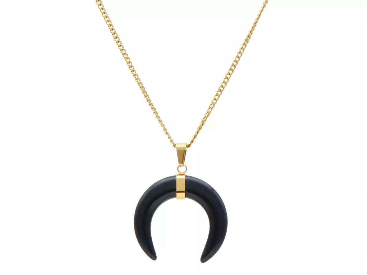 N3I17 NASZYJNIK RÓG OBFITOŚCI ONYKS I STAL CHIRURGICZNA