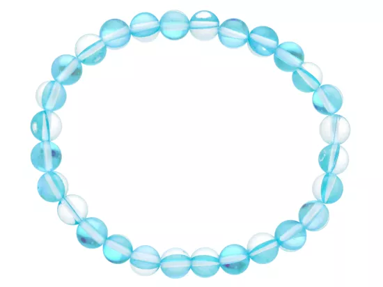 R4N32 BRANSOLETKA CYRKONIA SZKLANA POŁYSK KULE 6,5 mm