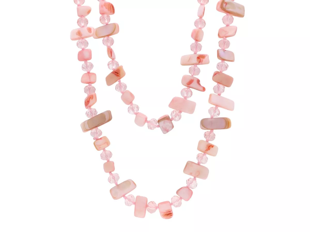 N3M39 NASZYJNIK MASA PERŁOWA I KRYSZTAŁKI