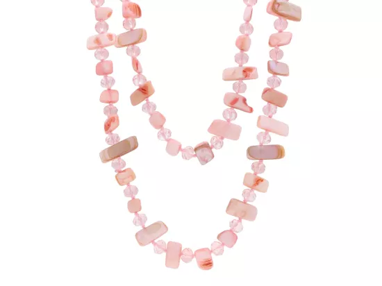 N3M39 NASZYJNIK MASA PERŁOWA I KRYSZTAŁKI