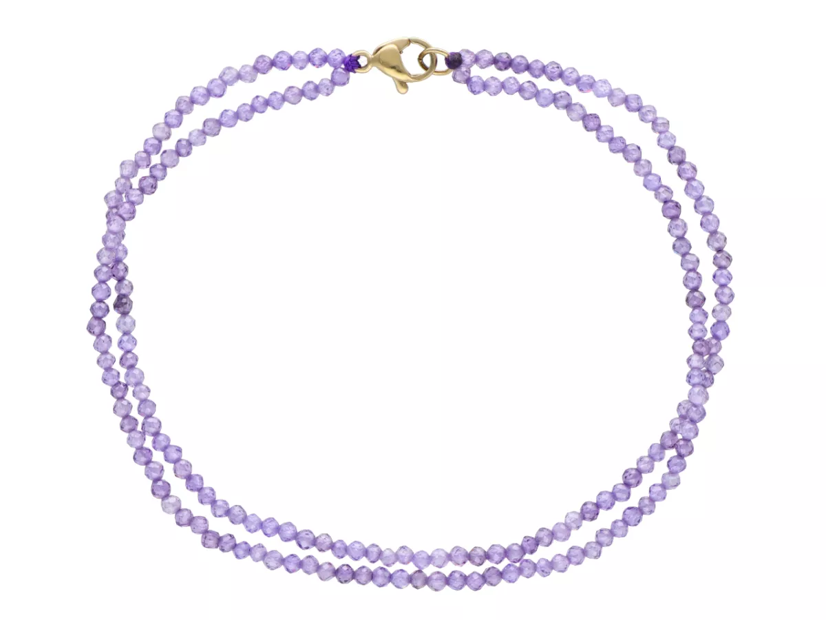 R3B47 BRANSOLETKA SZKLANA CYRKONIA KULE FASETOWANE 2 mm