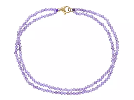 R3B47 BRANSOLETKA SZKLANA CYRKONIA KULE FASETOWANE 2 mm