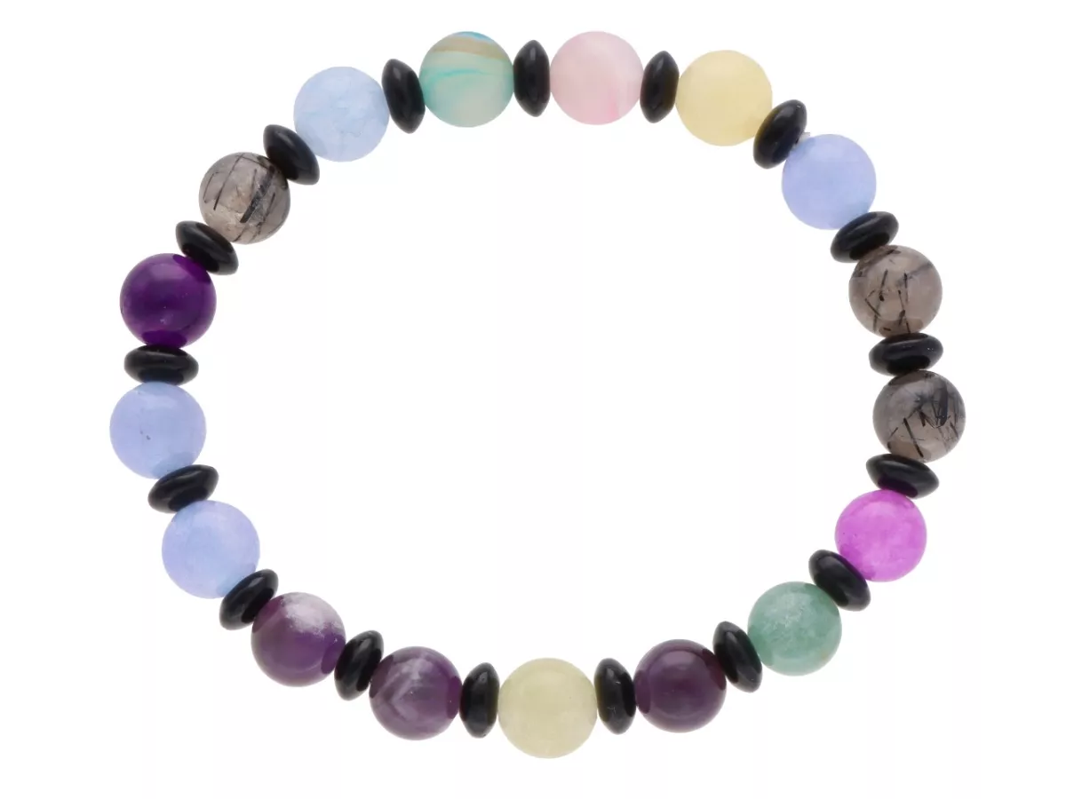 R4L75 BRANSOLETKA MIX KAMIENI KULE 8,5 mm