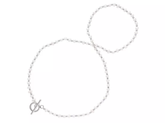 N3O64 NASZYJNIK PERŁA NATURALNA I HEMATYT