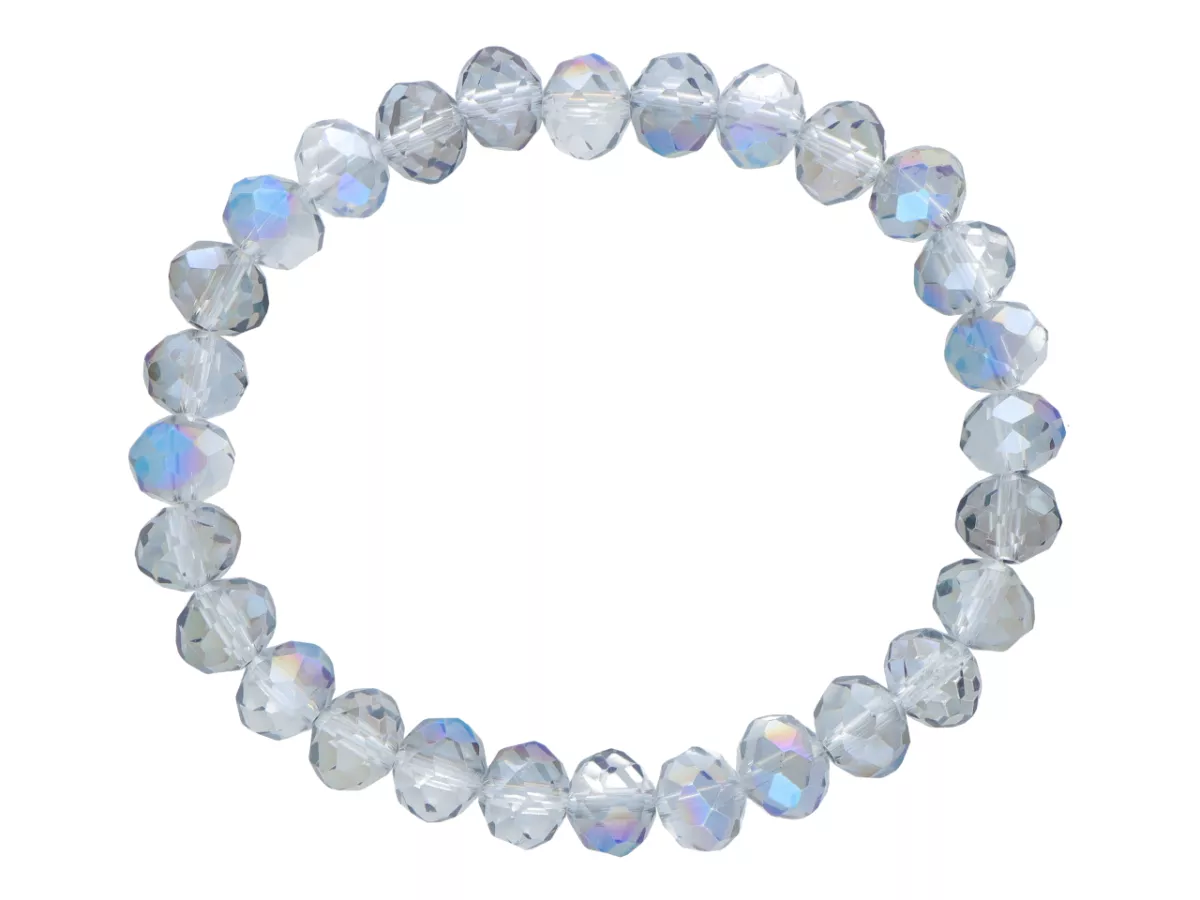 R4D19 BRANSOLETKA KRYSZTAŁKI 8 mm NA GUMCE