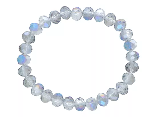 R4D19 BRANSOLETKA KRYSZTAŁKI 8 mm NA GUMCE