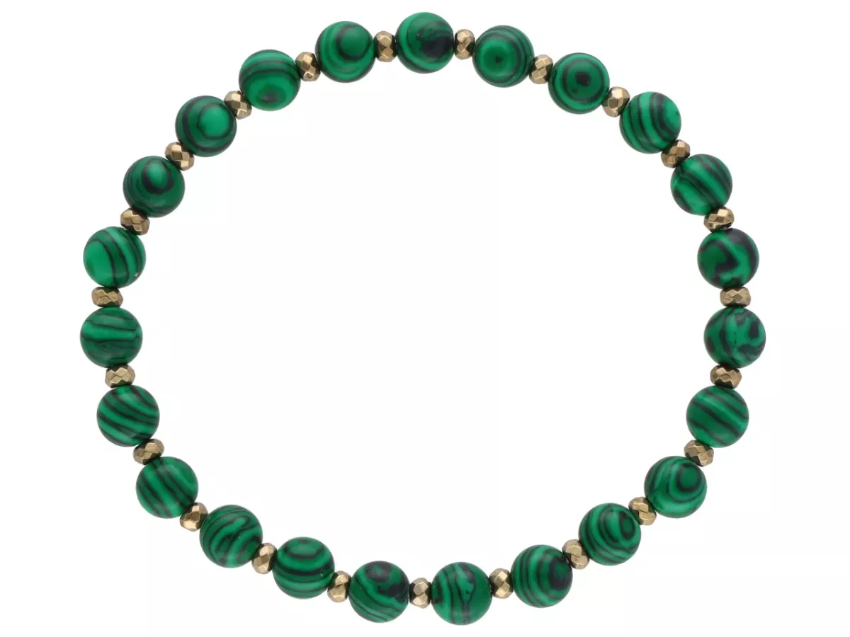 R4M68 BRANSOLETKA MALACHIT KULE 6 mm