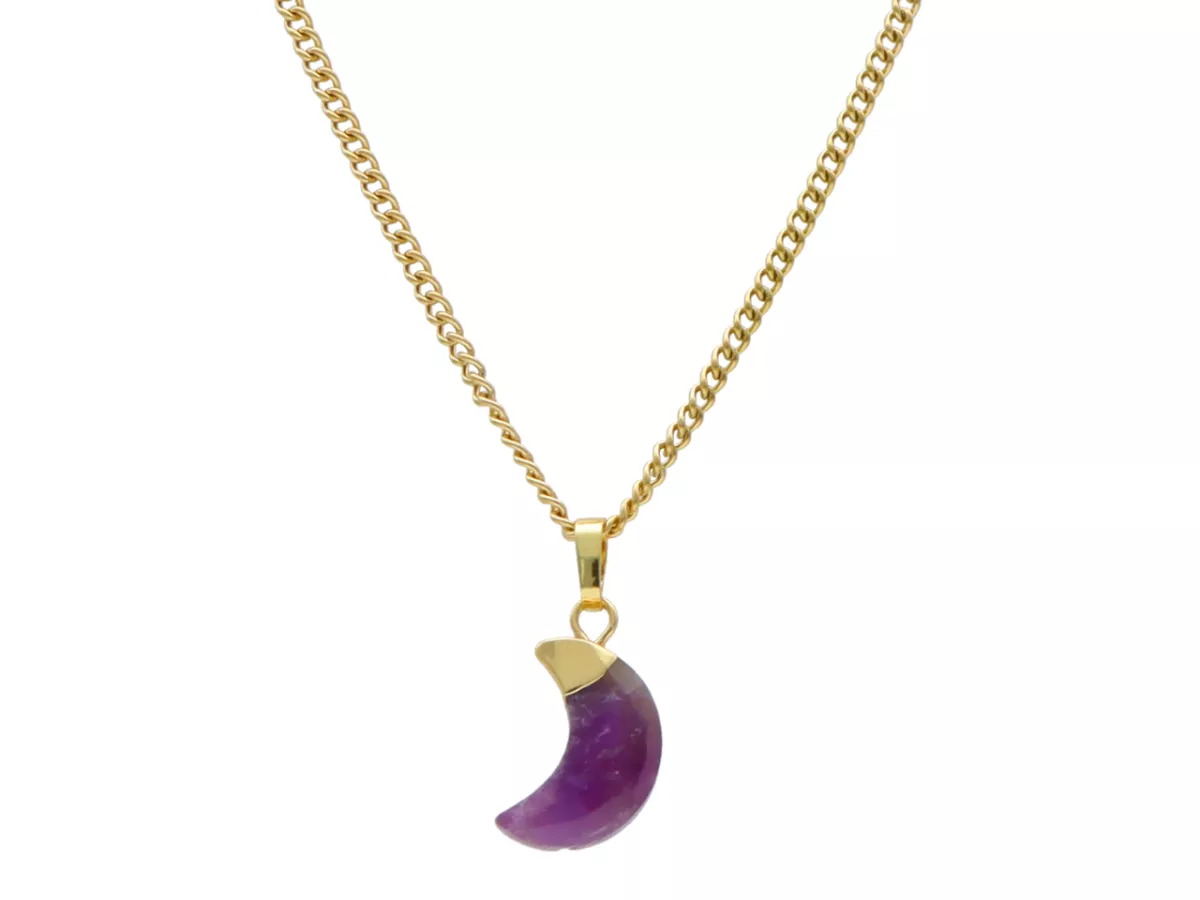 N3I47 NASZYJNIK AMETYST I STAL CHIRURGICZNA