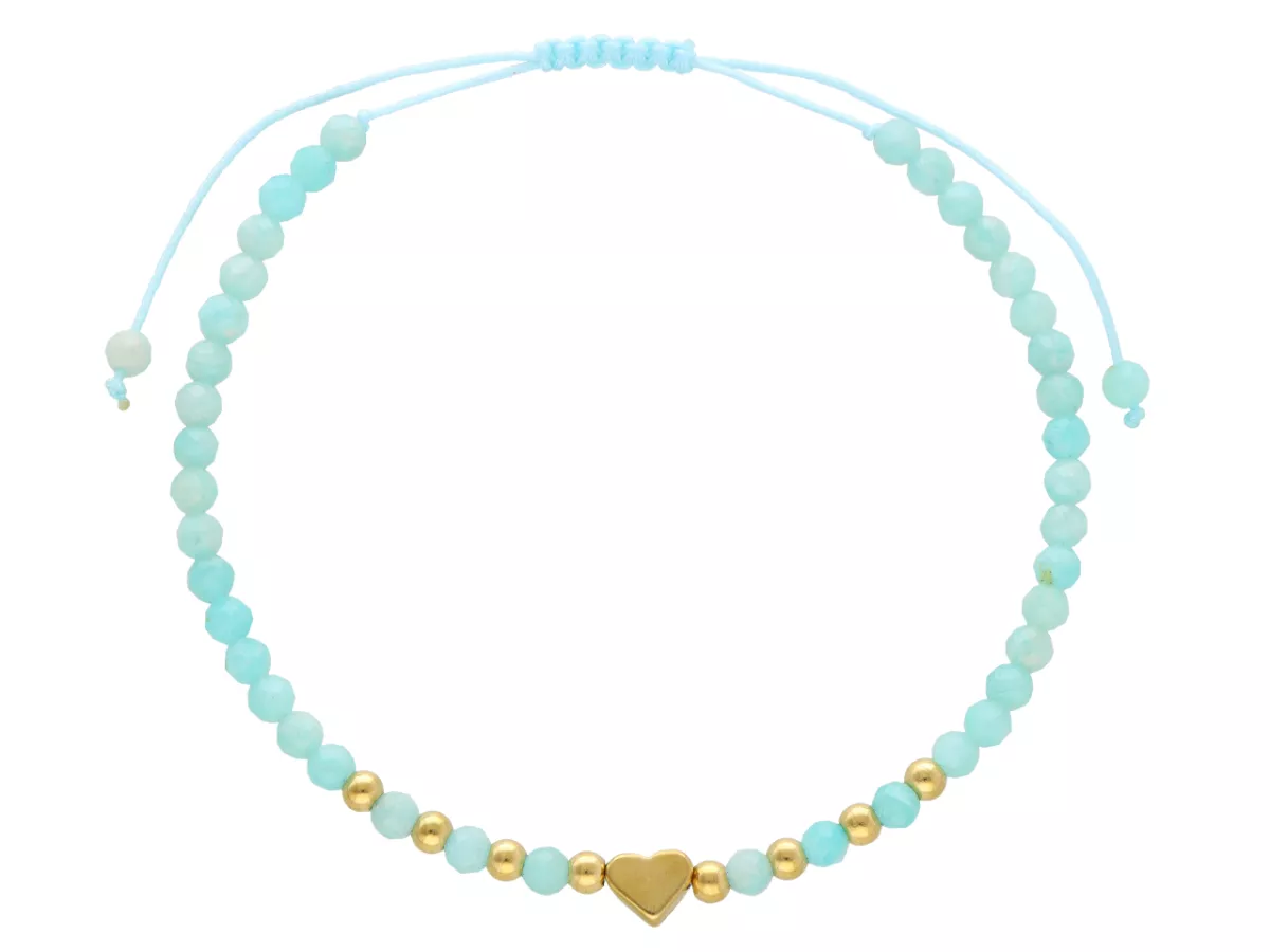 R4S17 BRANSOLETKA SHAMBALLA AMAZONIT I STAL CHIRURGICZNA