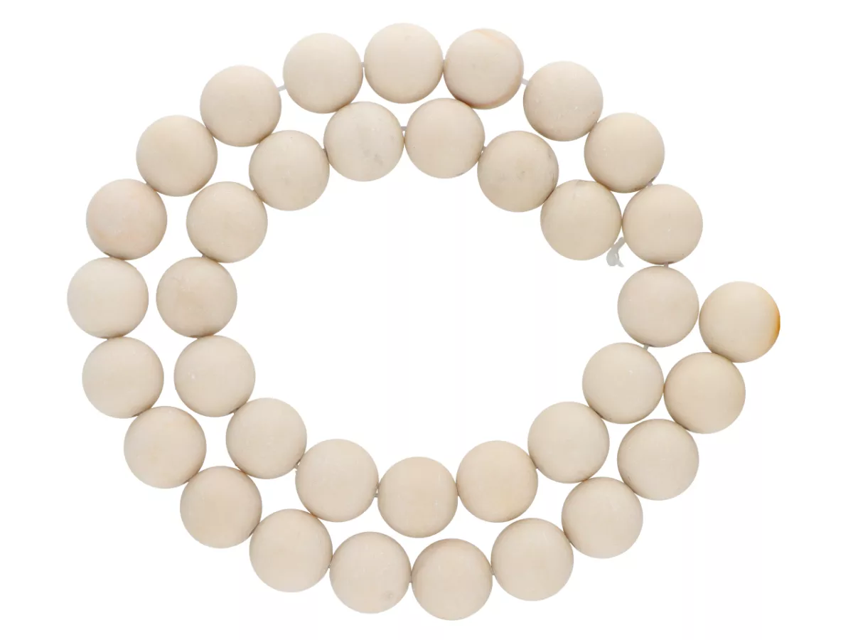 K6T90 KAMIEŃ RZECZNY MATOWY KULE 10,5 mm - 1 SZNUR