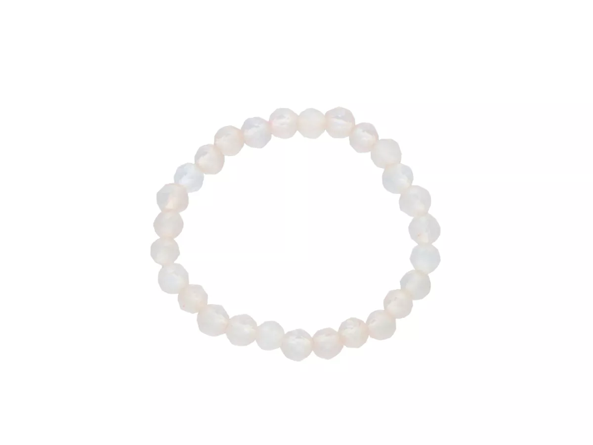 R3B68 PIERŚCIONEK KWARC RÓŻOWY KULE FASETOWANE 2 mm