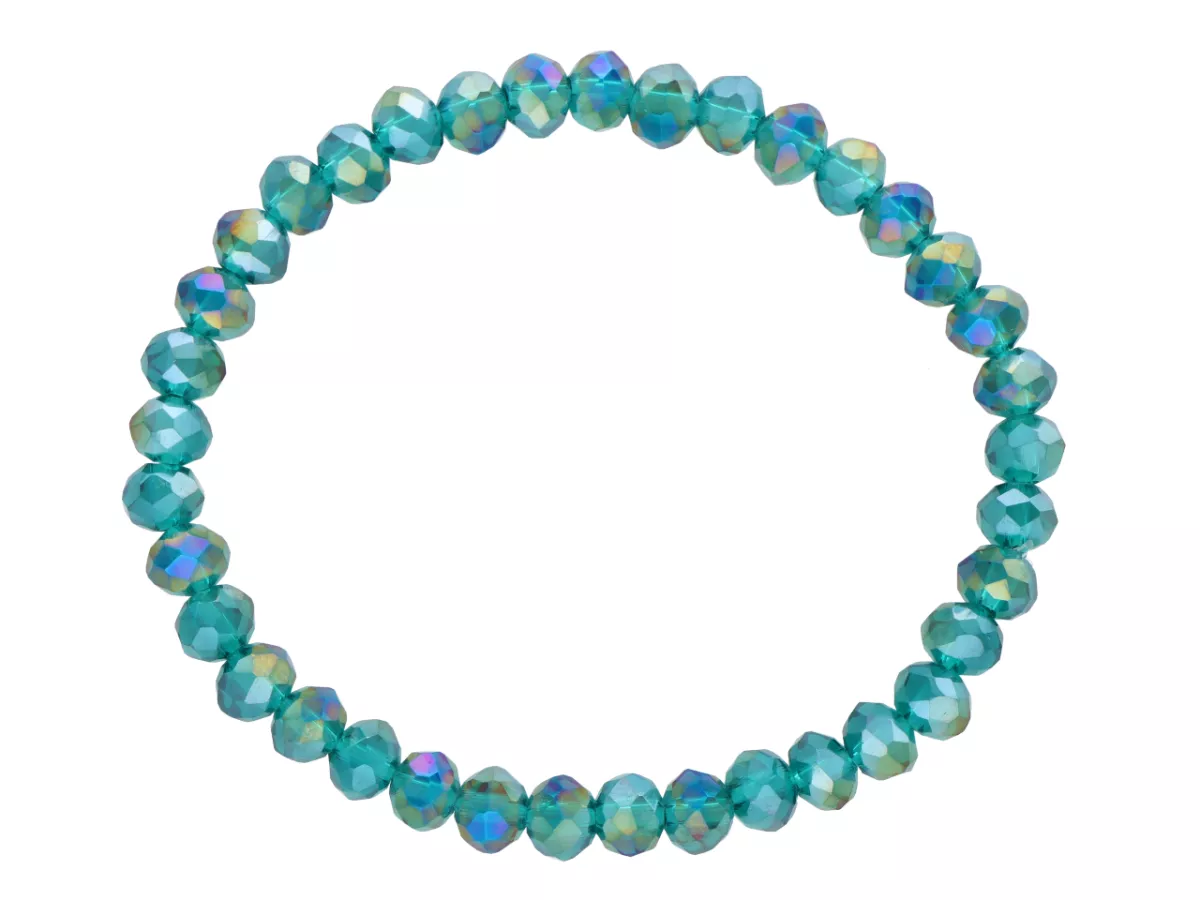 R2P73 BRANSOLETKA KRYSZTAŁKI 6 mm NA GUMCE