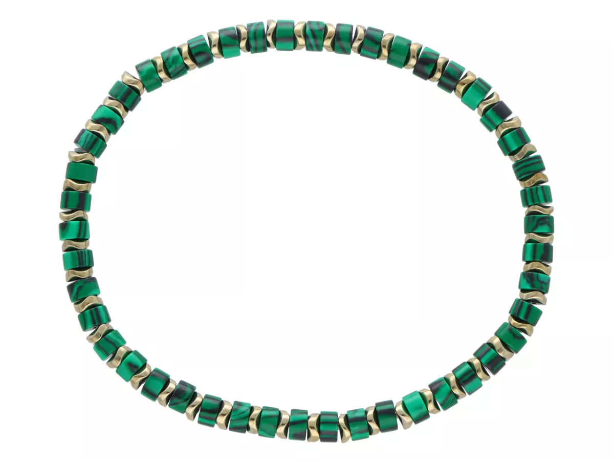 R4U75 BRANSOLETKA MALACHIT I HEMATYT