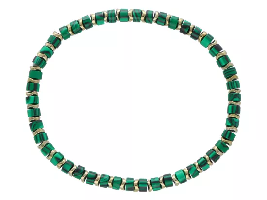 R4U75 BRANSOLETKA MALACHIT I HEMATYT