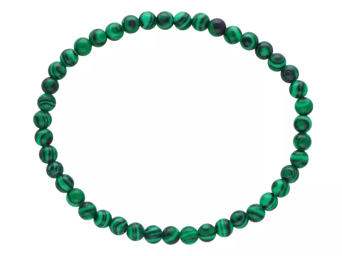 R2O70 BRANSOLETKA MALACHIT KULE 4 mm