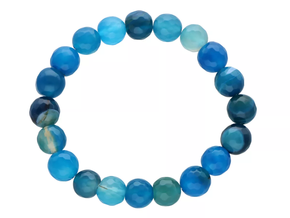 R4H86 BRANSOLETKA AGAT KULE FASETOWANE 10 mm