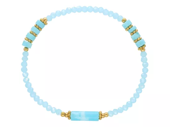 R5C87 BRANSOLETKA JASPIS CESARSKI KRYSZTAŁKI I STAL CHIRURGICZNA