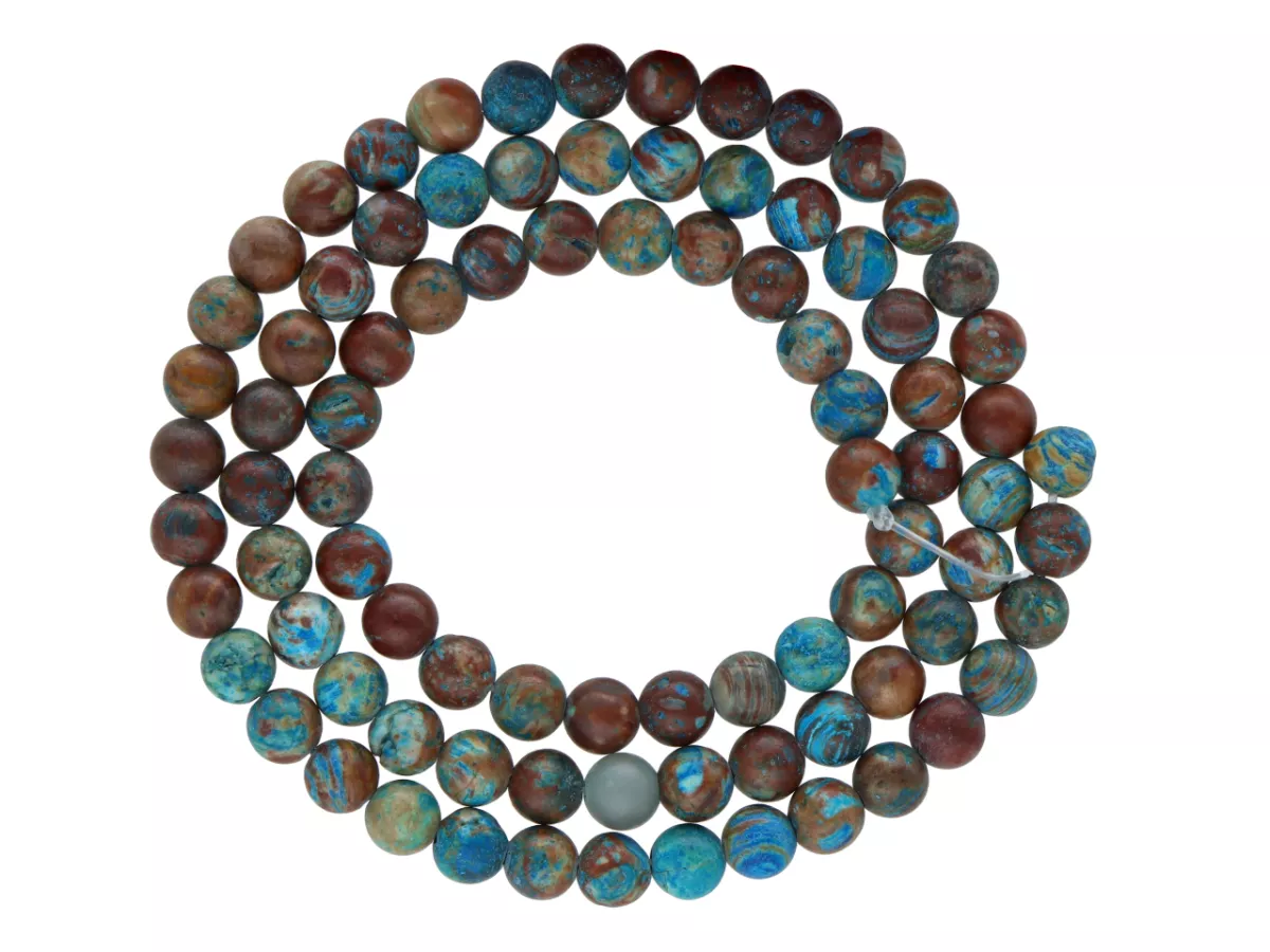 K6N53 TURKUS AFRYKAŃSKI MATOWY KULE 4,5 mm - 1 SZNUR