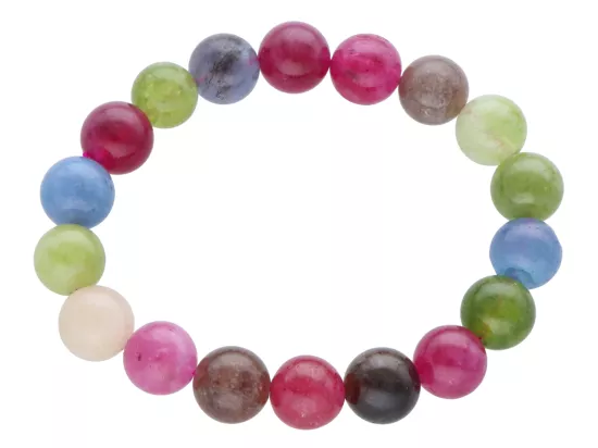 R4E56 BRANSOLETKA JADEIT TURMALINOWY KULE 10,5 mm