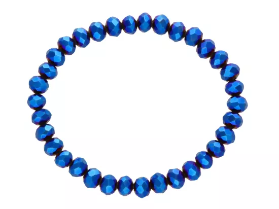 R4C90 BRANSOLETKA KRYSZTAŁKI 6 mm NA GUMCE