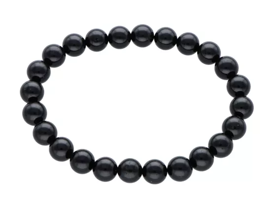 R3T97 BRANSOLETKA TURMALIN CZARNY KULE 8,5 mm