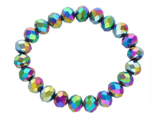 R4B28 BRANSOLETKA KRYSZTAŁKI 10 mm NA GUMCE