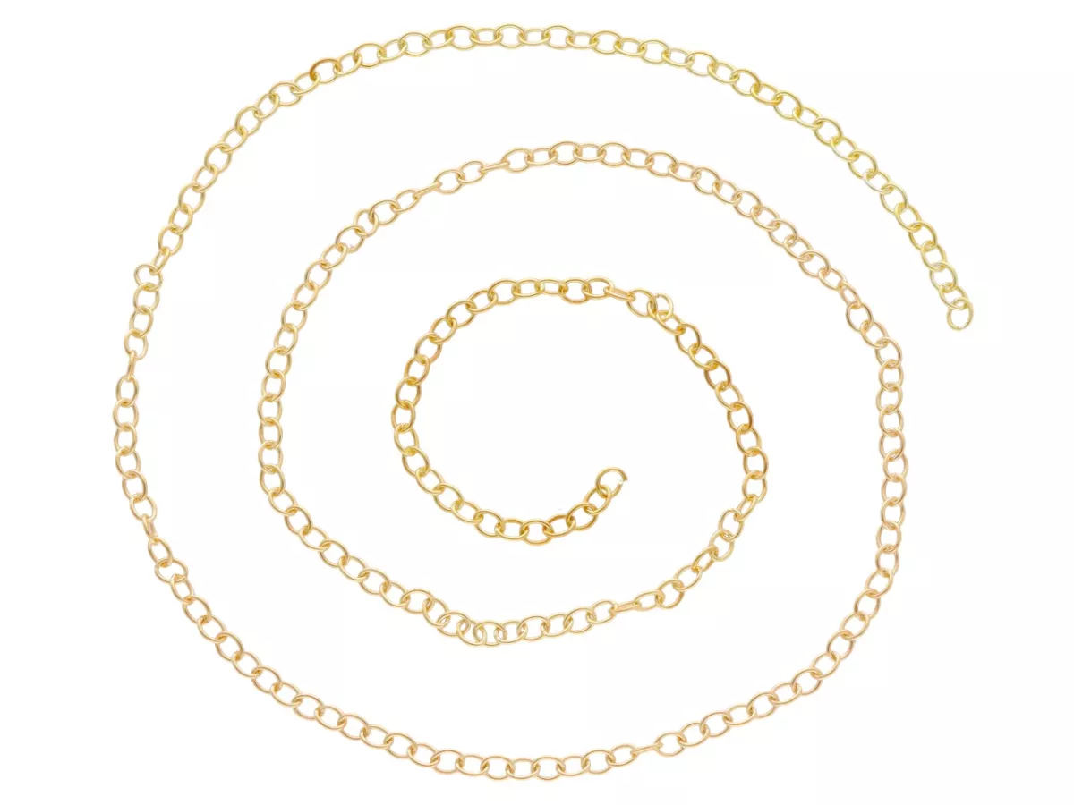 P3K59 ŁAŃCUSZEK SREBRO 925 POZŁACANE - 50 cm